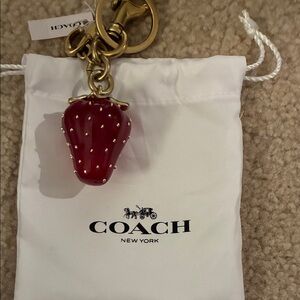 Coach Red and Gold Strawberry Key Holder